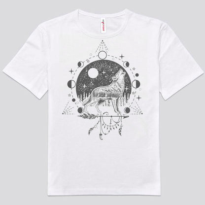 Camisetas hippies de lobo