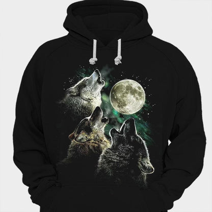 Camisetas de la familia Wolf y la luna aullando
