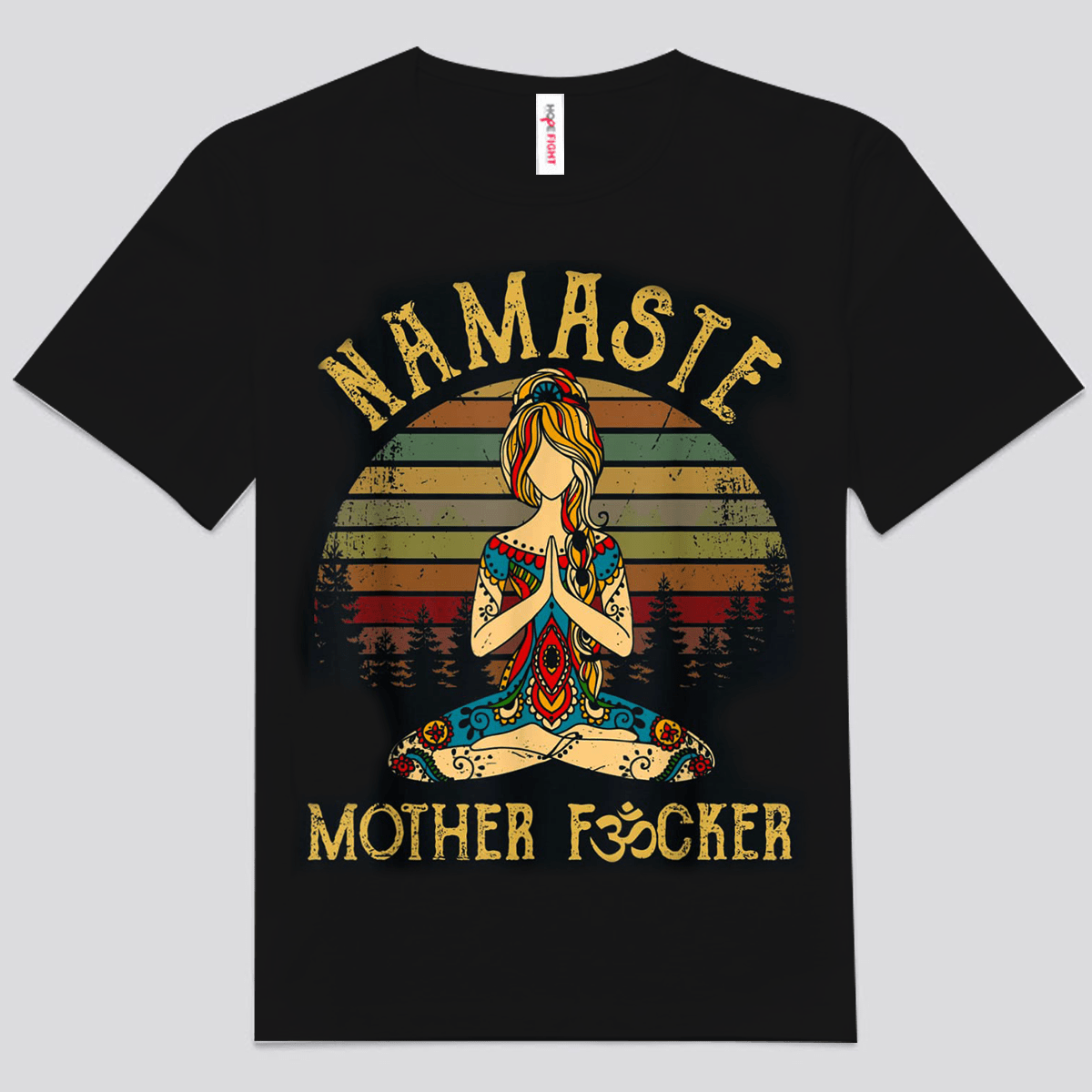 Namaste T Shirt, Namaste Mother Fxcker Vintage Retro Yoga Shirts, Funny  Yoga Shirts Womens - Hope Fight