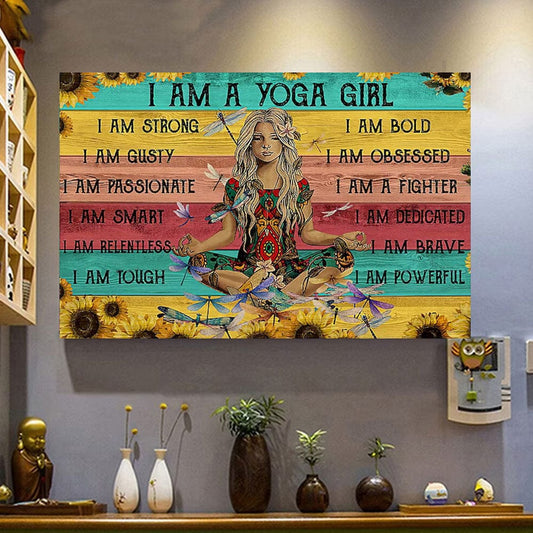 Póster Soy una chica de yoga, lienzo